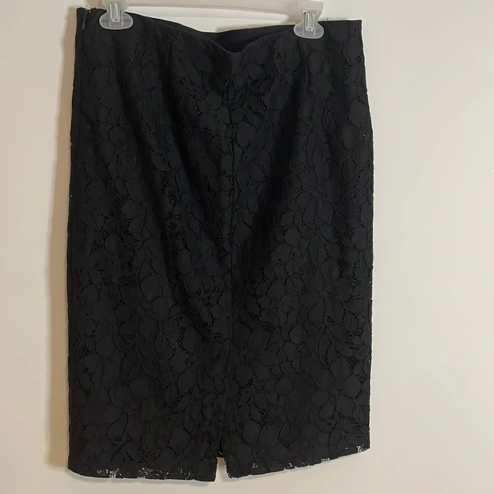 NWT Chaps Polo Lace Skirt 10 Black Pencil Knee Floral Classic Careerwear - Picture 7 of 12